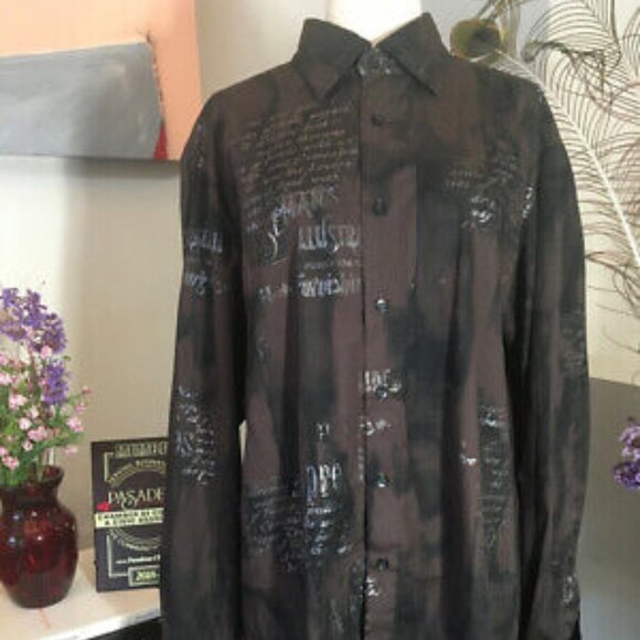 Signum Size L Cotton Script Long Sleeve Shirt - Picture 1 of 12